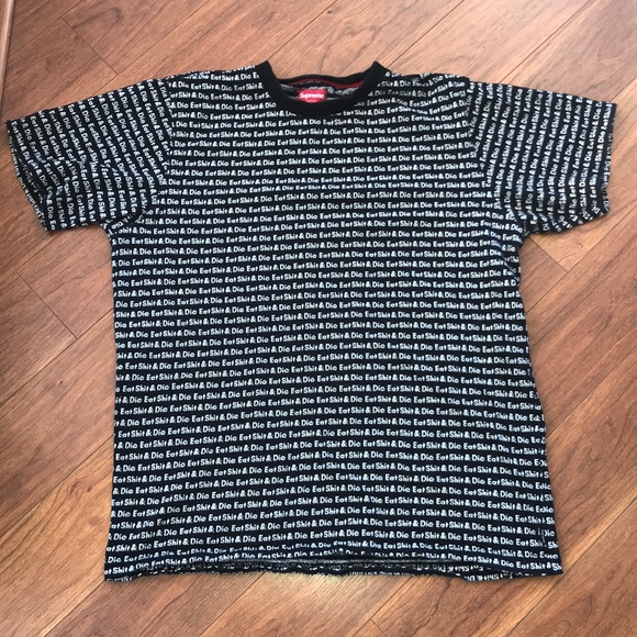 Supreme Other - SUPREME black eat shit & die t shirt sz large